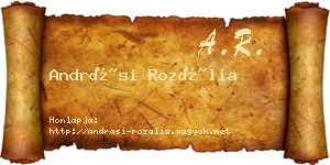 Andrási Rozália névjegykártya