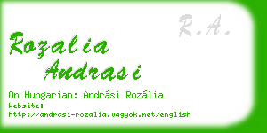 rozalia andrasi business card