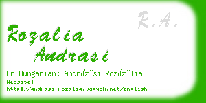 rozalia andrasi business card